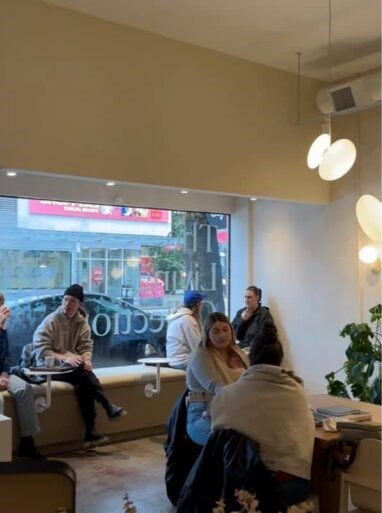 Picture of the interior design of Fable Cafe, showing their bench and work station